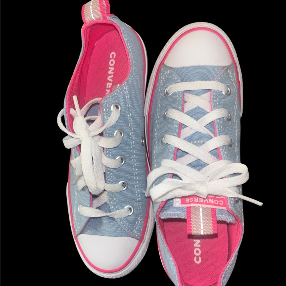 Converse Kids' Light Blue and Pink Sneakers